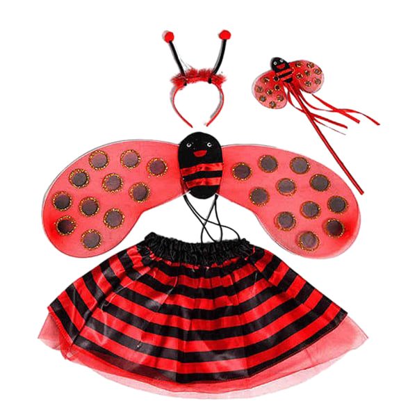 1/2/3 exakta detaljer i söt Halloween-klänning för barn Bumble Red F 2Set