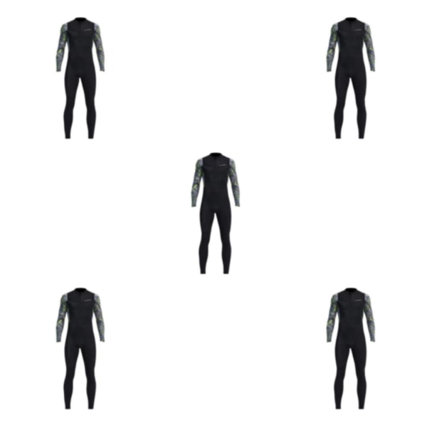1/2/3/5 Mens Front Zip Våtdräkt för dykning Surfing och simning black L 5PCS