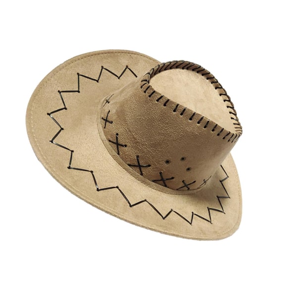 Mocka Western Cowboyhatt Stor brätte Sommar Panama Fedora Outdoor Yellow 58cm