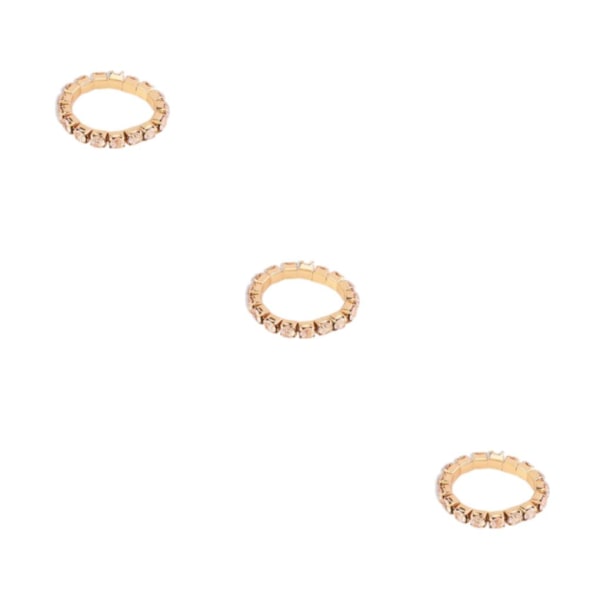 1/2/3/5 Stretch Crystal Ring Utsökt inläggning för Elegant golden 1 row 3PCS