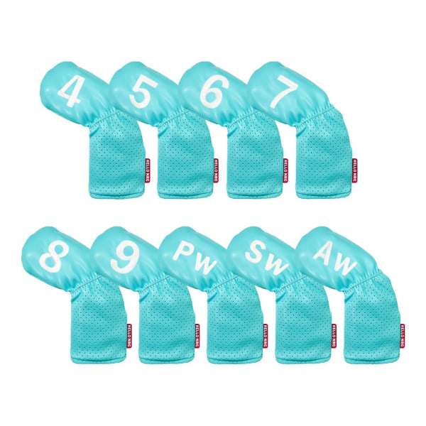 7 delar Universal För Golf Club Headcovers Hållbara Head Covers Sky Blue PU 9 Pcs