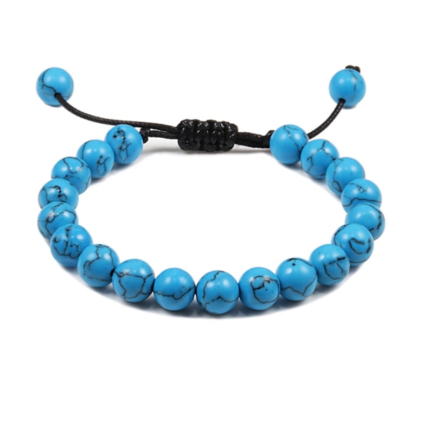 1/2/3/5 naturliga ädelstenar pärlor armband för kvinnor och män present Black line+blue 1Set