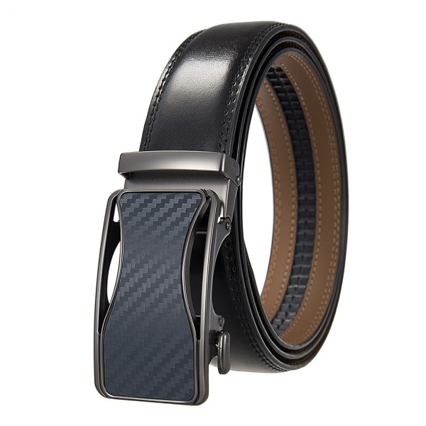 1/2 klassisk stil automatiskt spännbälte för män - hållbart och Blue Carbon Grain 95 Straps Black 1 Pc