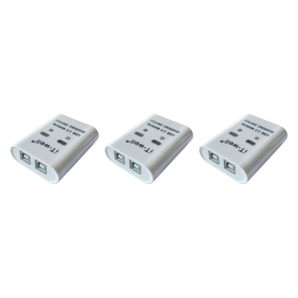 1/2/3/5 Bekväm 2 in 1 Out Splitter USB -skrivardelning White 3PCS