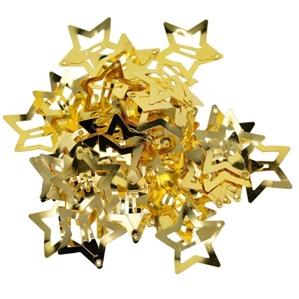 1/2/3/5 50x För Butterfly/Star Snap Hårklämmor Pin Clip Hollow Star Golden 1Set