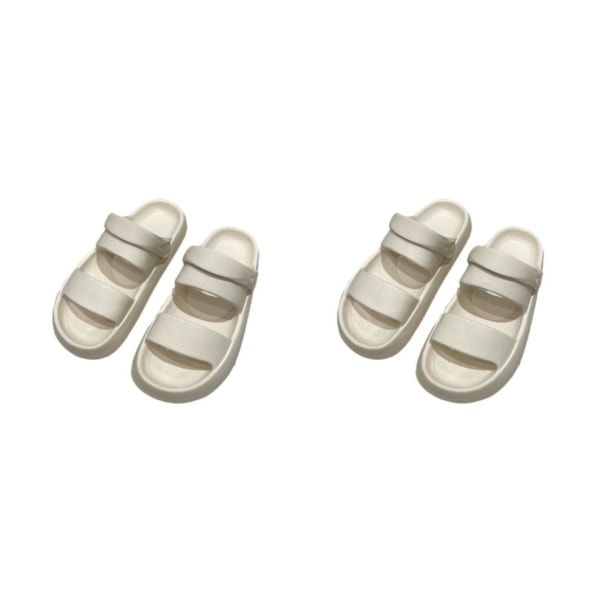 1/2 1 par Simple Design Summer Slipper Girls Beach Sandaler Beige Size 40/41 2PCS