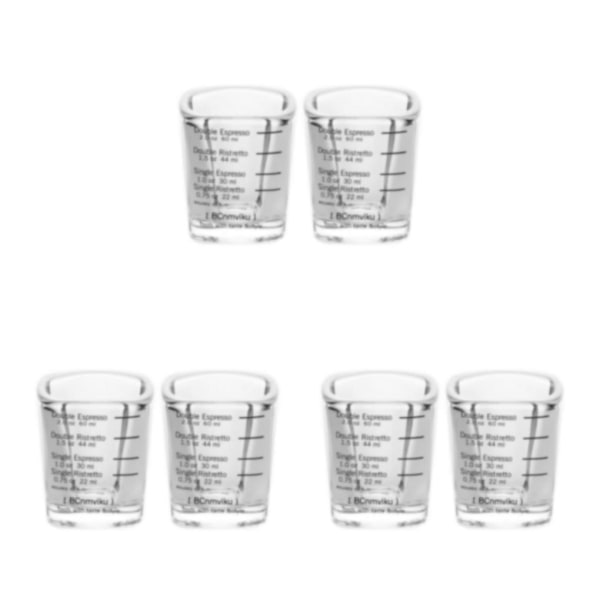 1/3 För Espresso Shot Glasses Mätkopp Flytande Tungt glas 3PCS