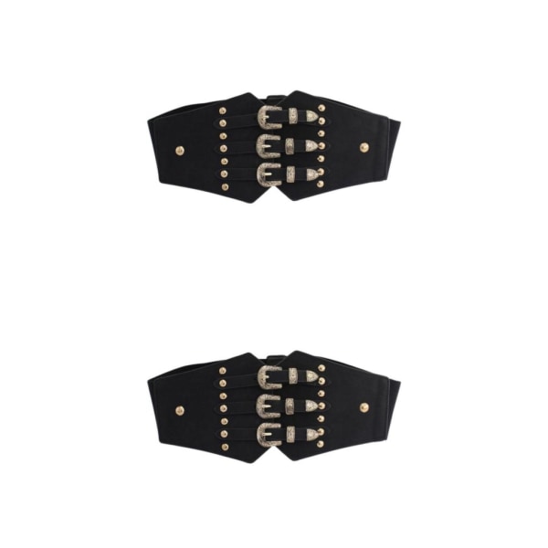 1/2 Retro Dam midjebälte Casual Alloy Spänne Mode Klänning Gold 2Set