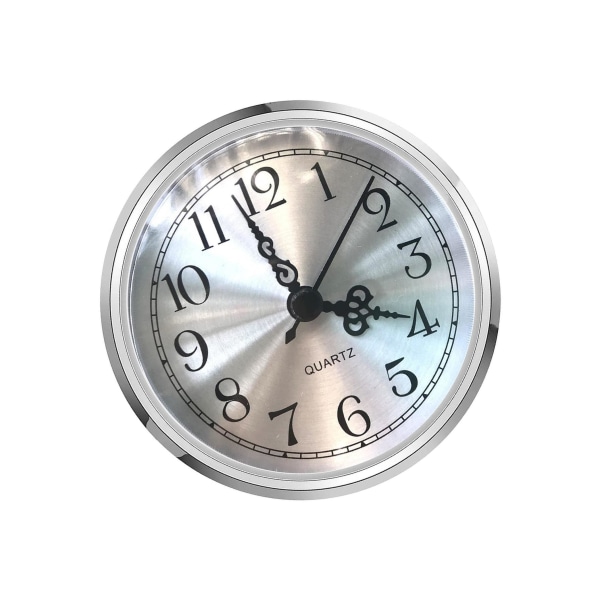 90mm Quartz Clock Insert Arabiska siffror Batteridriven reparation Silver