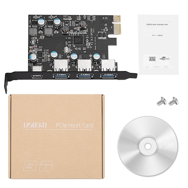 PCI-E till typ C (3), typ A (1) USB 3.0 4-portars PCI För Express