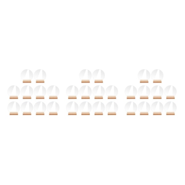 1/2/3 10st Akryl Platskort med Stativ Korthållare för Round 3PCS