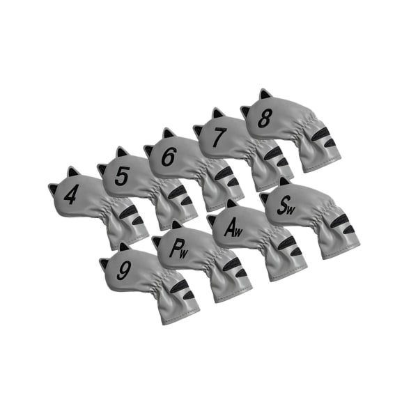 1/2/3/5 För Golf Head Covers Mallet Putter Professionals Grey 9 Pcs Iron 1Set