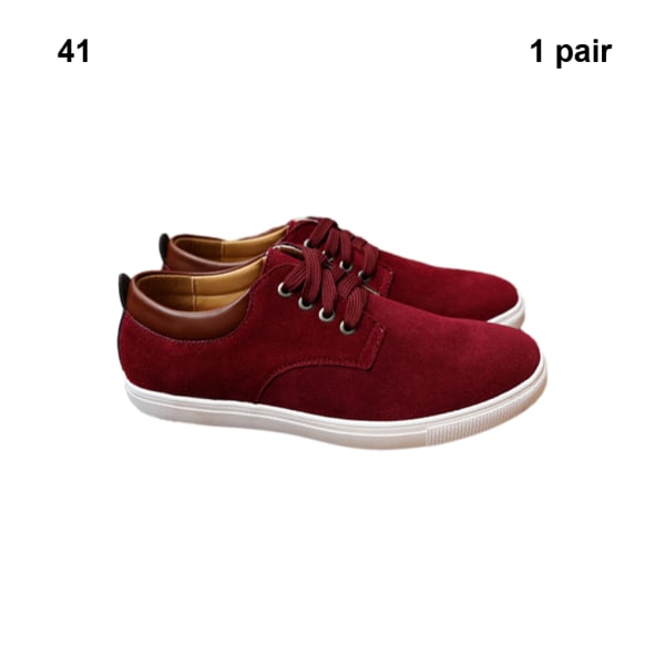 Bekväma Casual Sneakers för män - Slitstarka och lätta att bära Wine Red 41