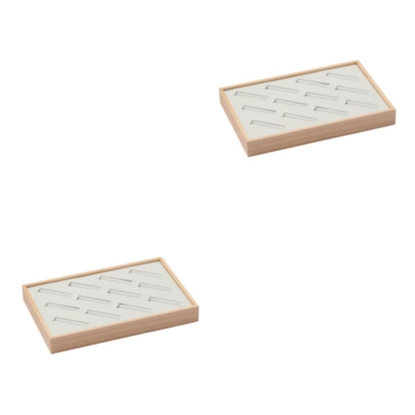 1/2/3 stor kapacitet trä gjort armband display bricka Utsökt White 2Set