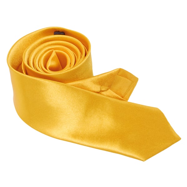Unisex Casual Slips Skinny Slim Smal Neck Tie - Solid Gold Yellow NO3