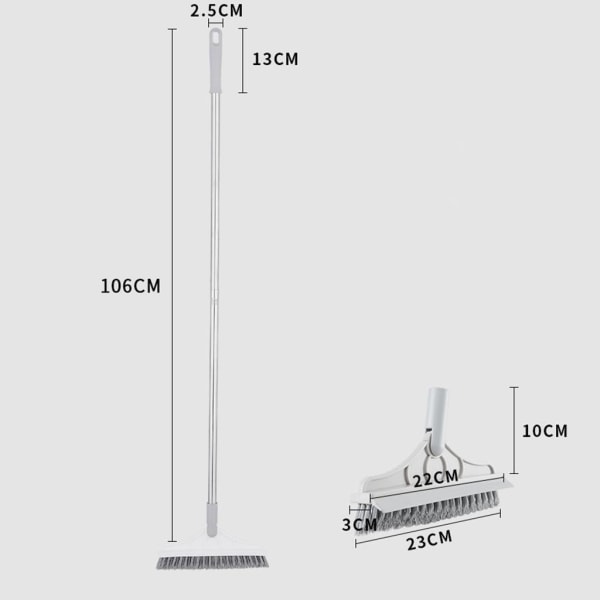 2-i-1 golvrengöringsborste Effektiv golvskurborste White 110cm