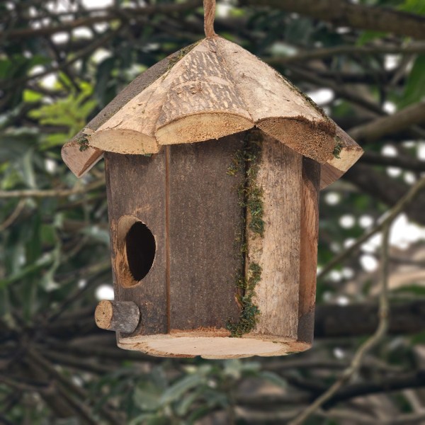 Fågelhusdekor i trä Naturlig viloplats för fåglar för hemmet