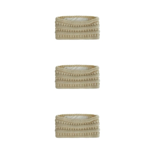 1/2/3/5 Fashionabla multifunktionella stickade pannband för kvinnor Beige 3Set