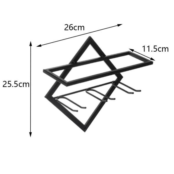 Vinställ Stål Väggfäste Flaskförvaring Handdukshållare Hylla Black Type A