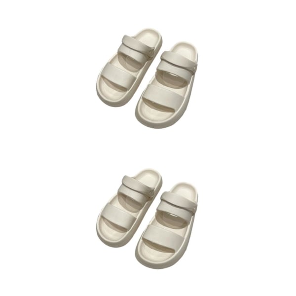 1/2 1 par Simple Design Summer Slipper Girls Beach Sandaler Beige Size 38/39 2PCS