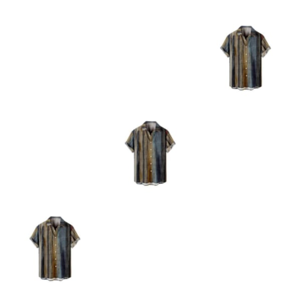 1/2/3 bekväma och lätta hawaiianska skjortor för män coffee color XXXL 3PCS
