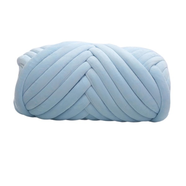 1kg Velvet Chunky Yarn För Arm Stickmatta Making Hand Knit Light Blue
