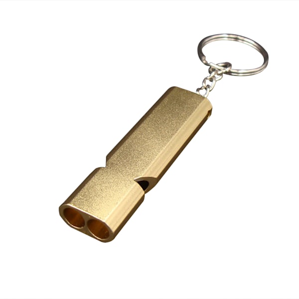 Dubbla aluminiumrör Högdecibel utomhusnödvisselpipa golden