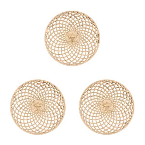 1/2/3/5 Flower of Life Sacred Geometry Väggkonst Skulptur Trä Type B 30.5cm 3PCS