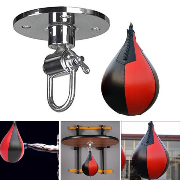 Snabba upp boxningsträningen PU Boxing Speed ​​Ball MMA Punch Bag Black Red