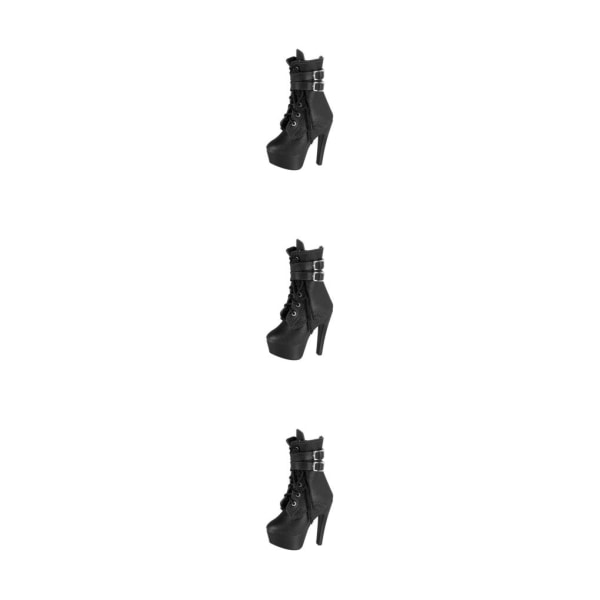 1/2/3 1/6 modestövel högklackade skor för 12 actionfigurer Black 3PCS