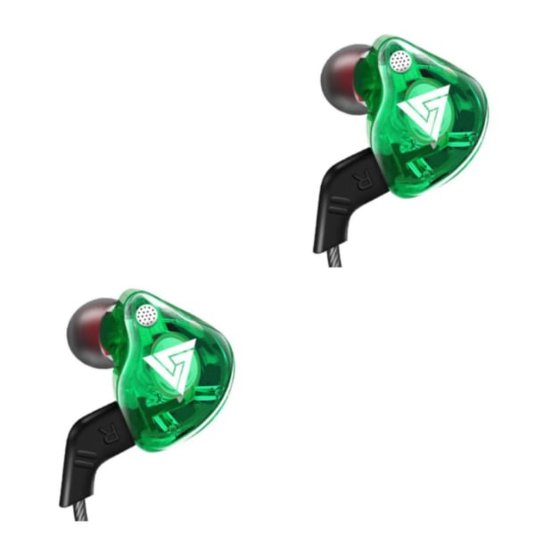 1/2/3/5 För QKZ AK6 In Ear 3,5 mm sporthörlurar med mikrofon Green 1.2m 2Set