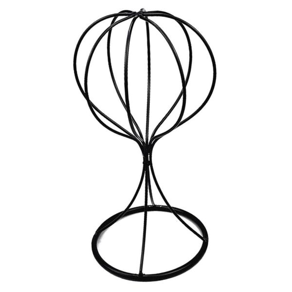 Ballongstil hatthållare Bordsskiva dekorativ peruk displayställ Black 32cm
