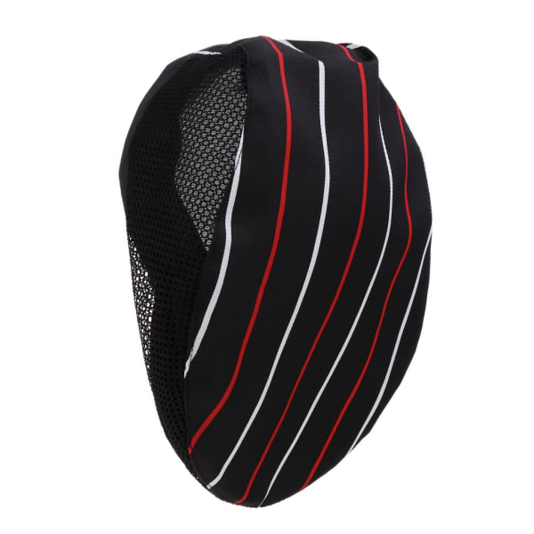 1/2 Kock Hatt Spis Cap Servitör Baker Head Wrap Restaurang Arbete Red Stripe 56-60cm 2Set