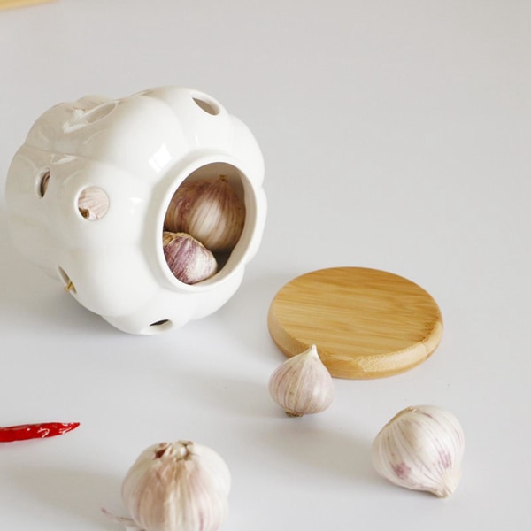 Japansk stil Garlic Keeper Hollow Out Portabel vitlöks ingefära