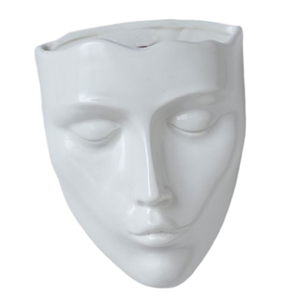 För Creative Planter Dekoration Väggmonterad Face Blomkruka White