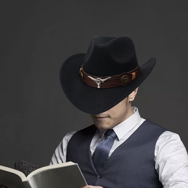 1/2 Casual Cowboy Hat Kostym Cosplay Solskyddshatt Sommar Black 1 Pc