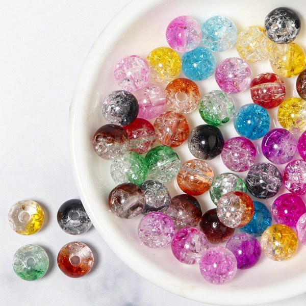 1/2 200-pack runda sprakande pärlor 8 mm handgjorda pärlor gör-det-själv smycken 1 Pc