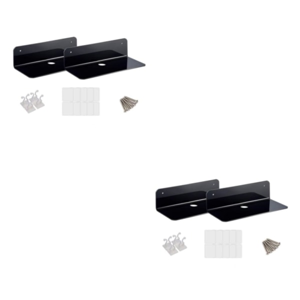 1/2 2x Akryl För Flytande Väggställ Liten Displayhylla för 2PCS