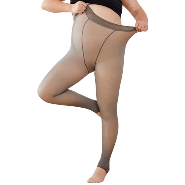 1/2/3 Dam Warm Fleece Fodrade Tights Fake Translucent Strumpbyxor Black 260g Toeless 1 Pc