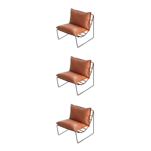 1/2/3 Mini 1/6 Doll House Stol Modell Alloy Fåtölj för Light Brown 3PCS