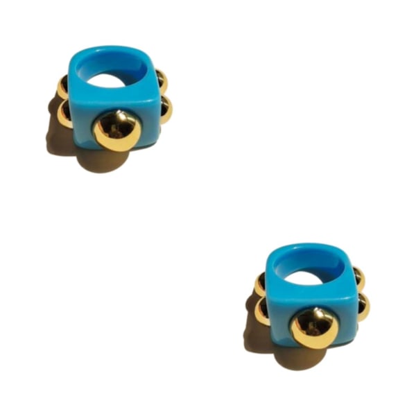 1/2/3/5 Fashion Statement Ringar för kvinnor – Arcylic Chunky blue 2Set