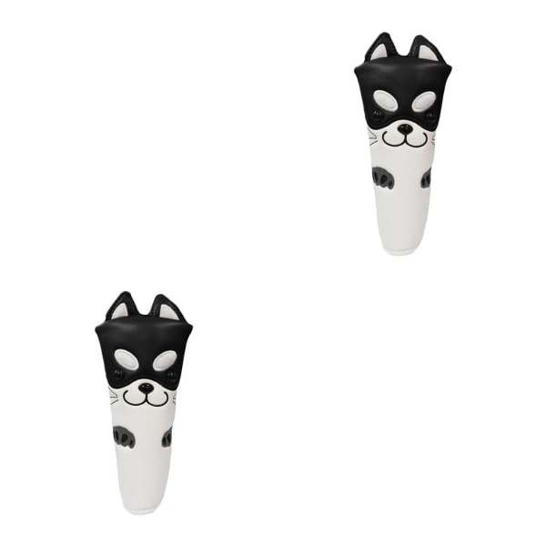 1/2/3 Dog Pattern För Golf Putter Headcover Cover för Black 2PCS