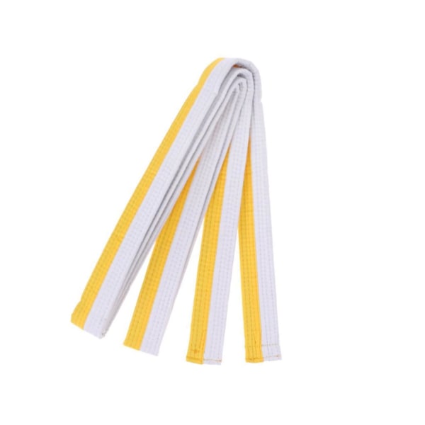 1/2 Taekwondo bälte Karate Martial Arts Aikido dubbelt omlottbälte White and Yellow 280x3.85 cm 1Set