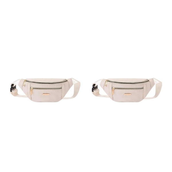 1/2/3 Snygg Dam Fanny Pack Midjeväska Justerbar rem för White 2PCS