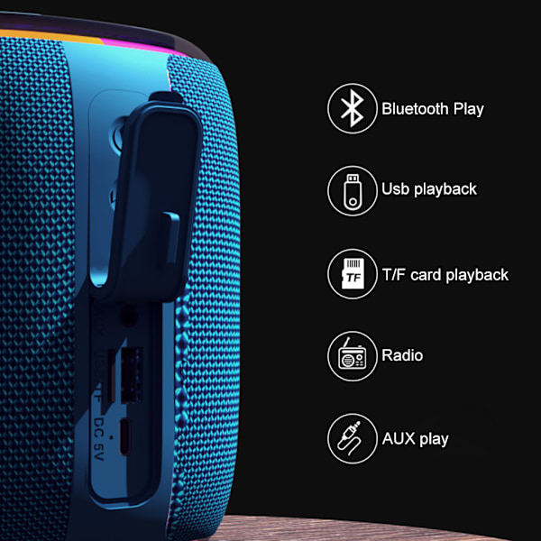 Portabel Bluetooth-högtalare med Hi-Fi-ljud och RGB red