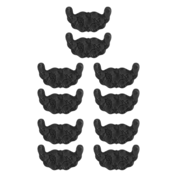 2/3/5 bröstklistermärken Rygglösa U-formade spetsöverdrag för dagligt bruk Black Size C 5Set