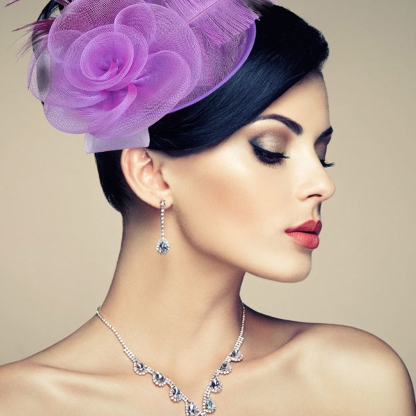 1/2 Lady Fascinators Hat Lägg charm till outfits med dessa snygga purple 1Set