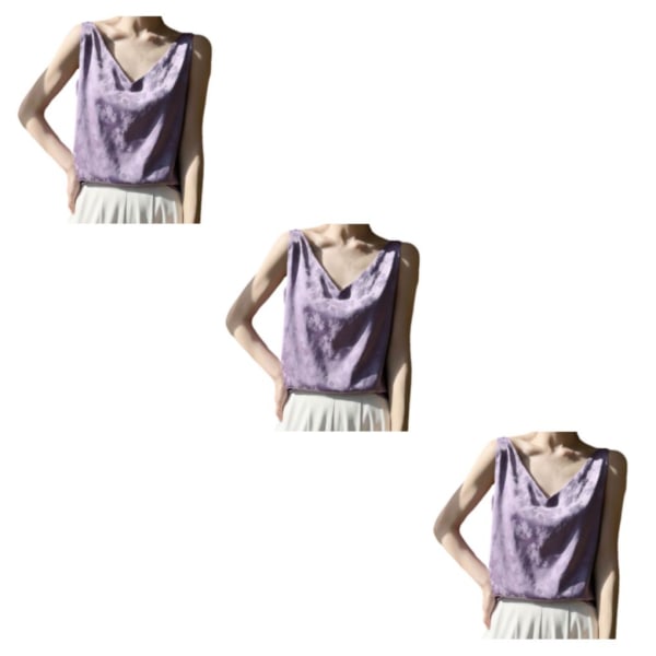 1/2/3 Snyggt ärmlöst linne för vuxna kvinnor - Topp sommar A37 Purple XXXL 3PCS
