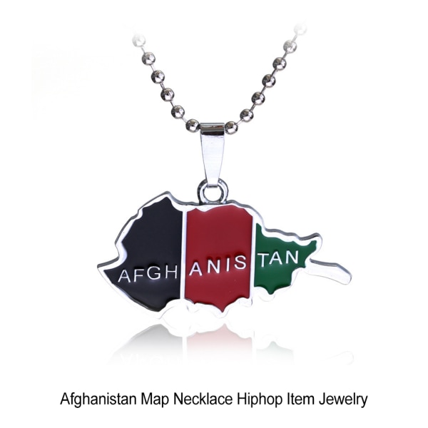 1/5 Afghanistan karta flagga hängande halsband uttalande med stil 1Set