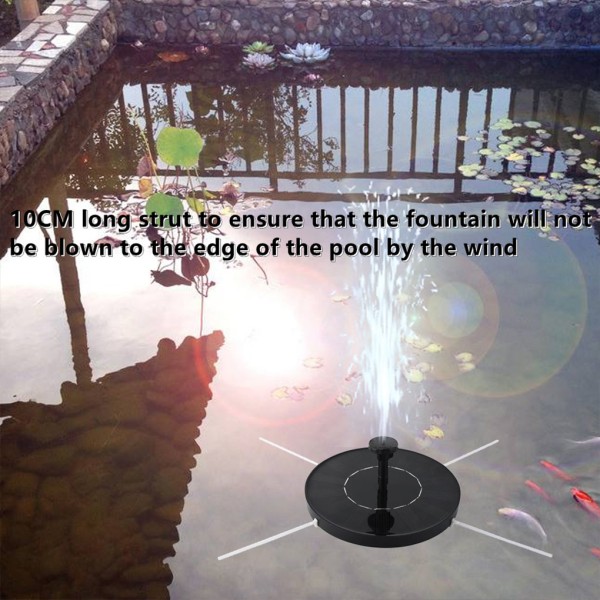 1W Birdbath Pond Solpanelsdriven fontän på innergården without Stick